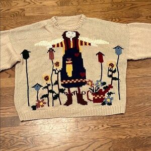 Women’s Beige woman in garden Sweater.